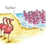 cartoon flamingos