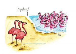 cartoon flamingos