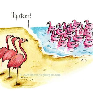 cartoon flamingos