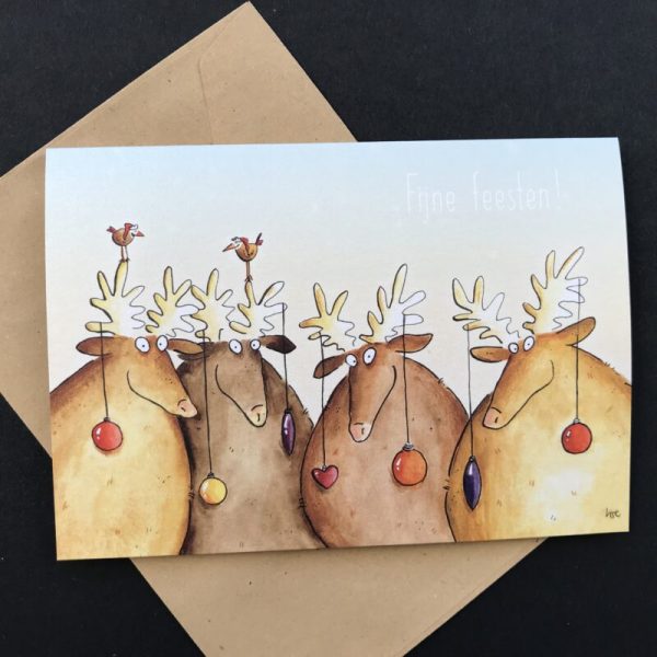 kerstkaart herten