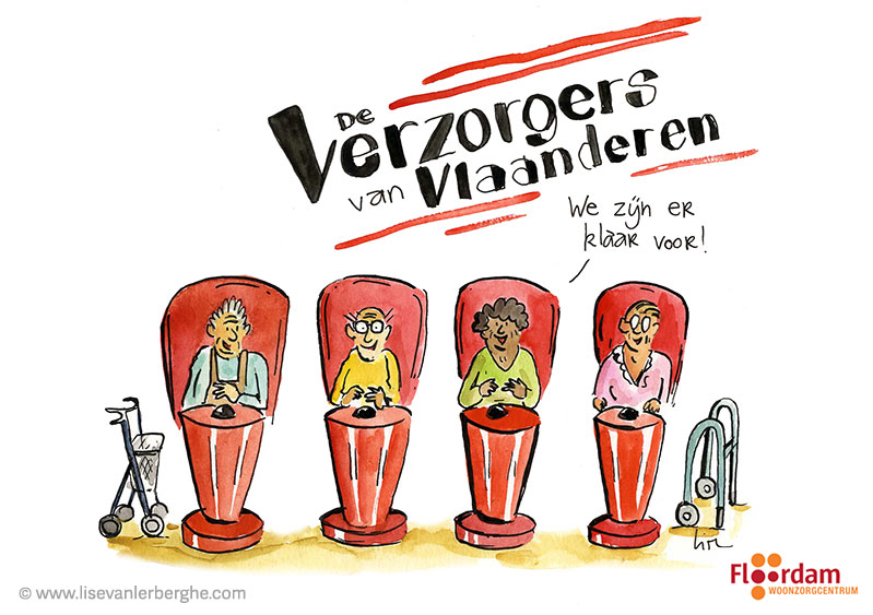 werk zoeken zorg cartoon