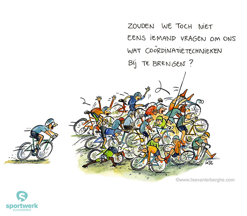 Lise Vanlerberghe cartoon Sportwerk Vlaanderen
